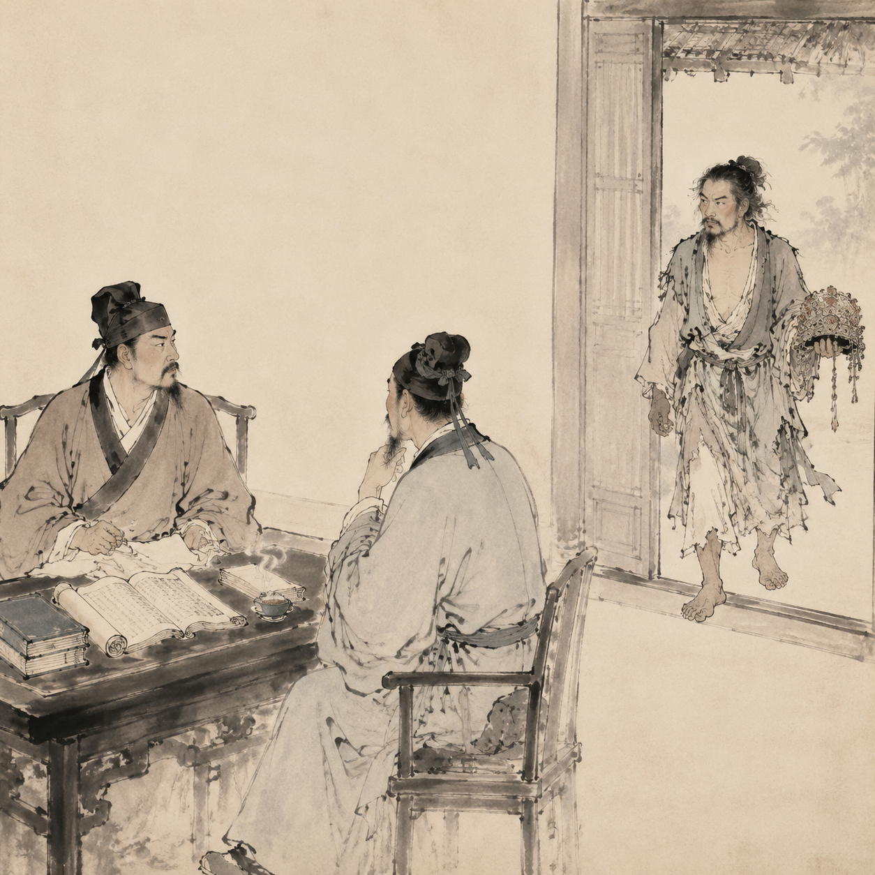 王雱囚首跣足携妇人冠出