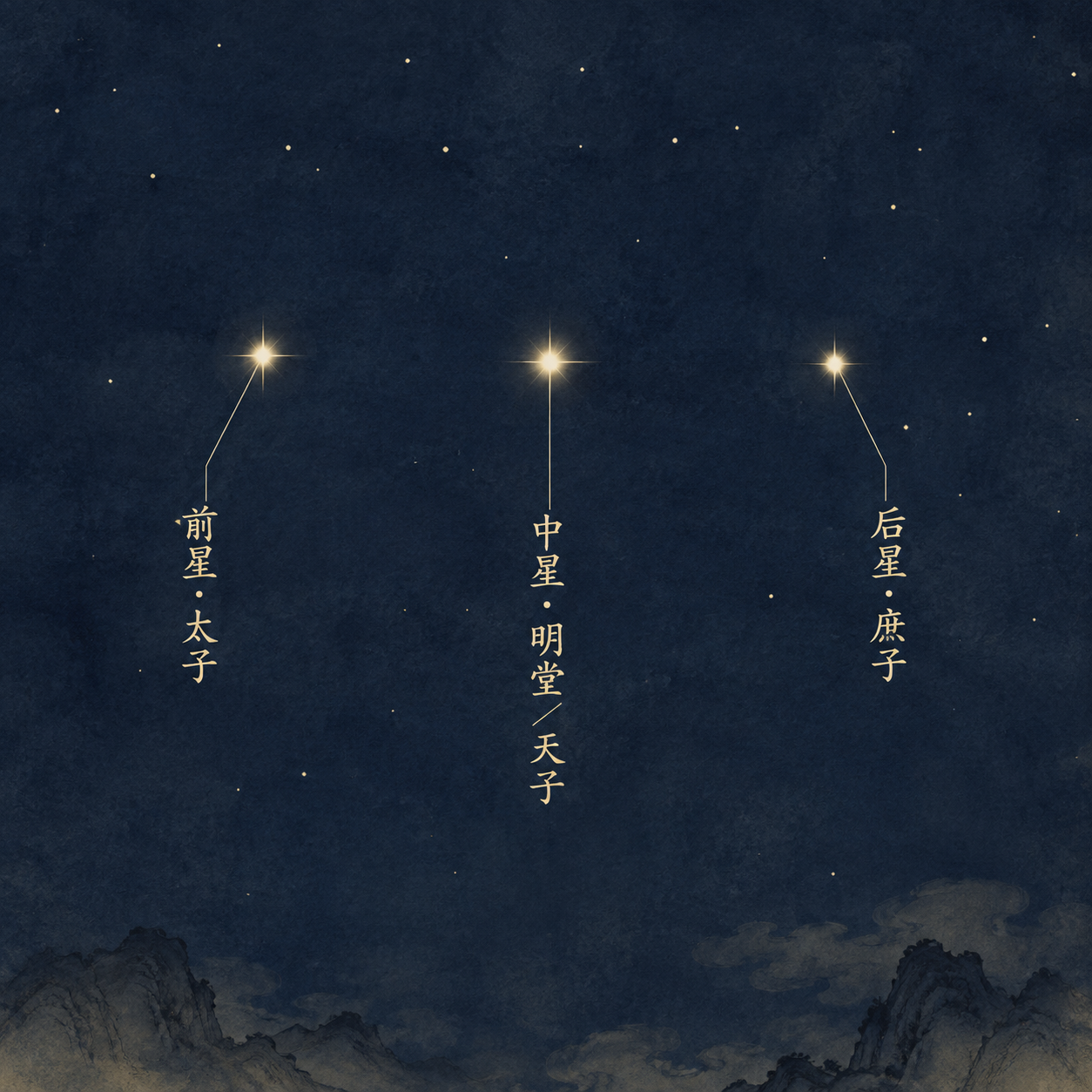 心宿三星与帝王家事对应示意图