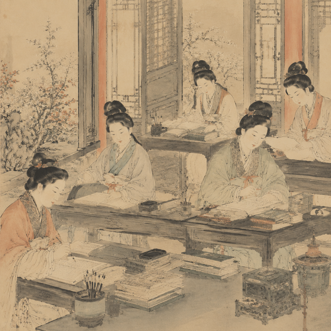 唐代女官办公场景