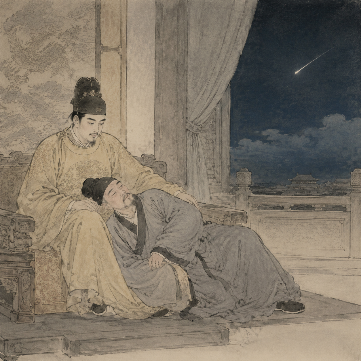 李泌枕天子膝睡
