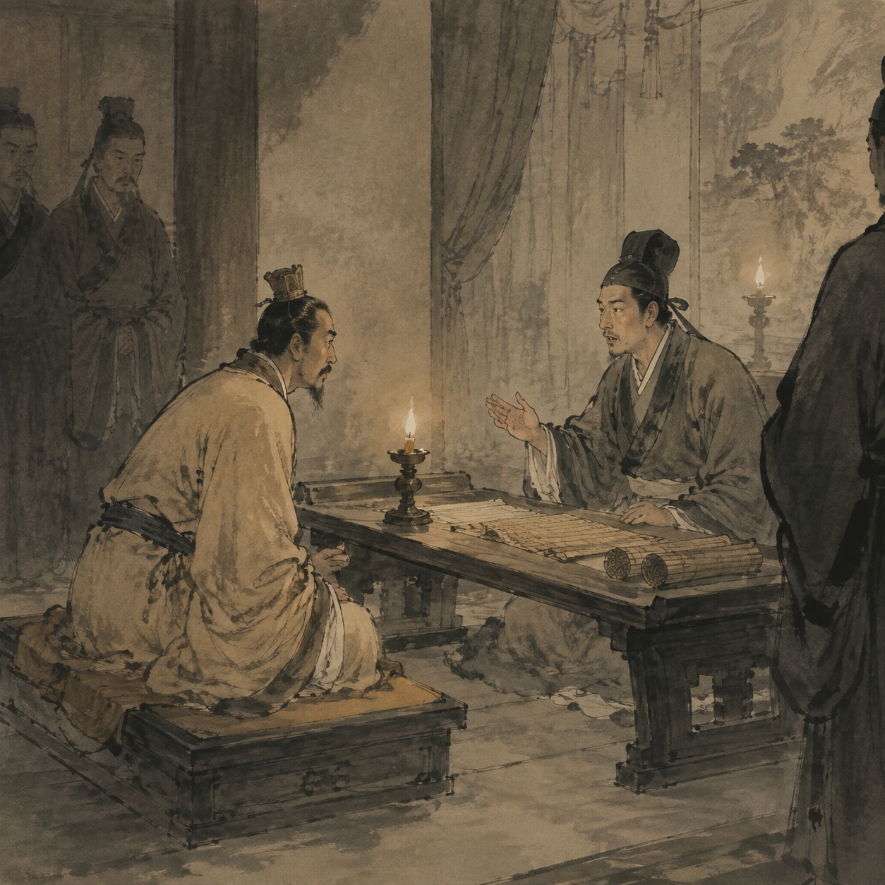 文帝夜半前席听讲