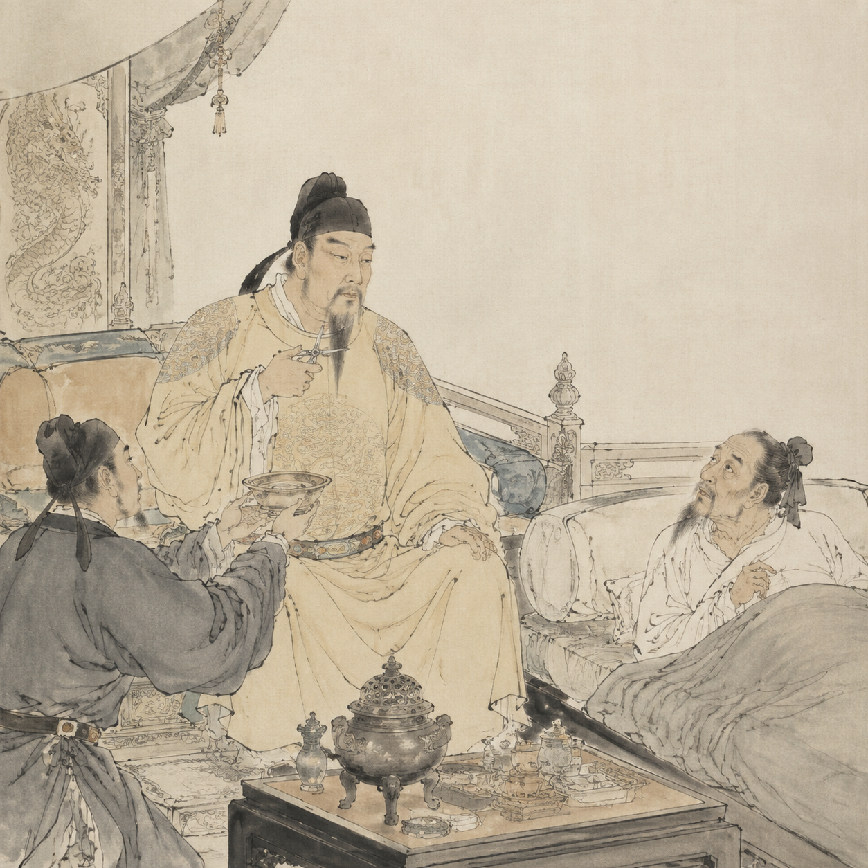 唐太宗剪须和药