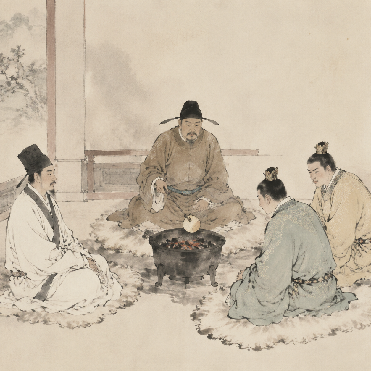 唐肃宗烤梨赐李泌