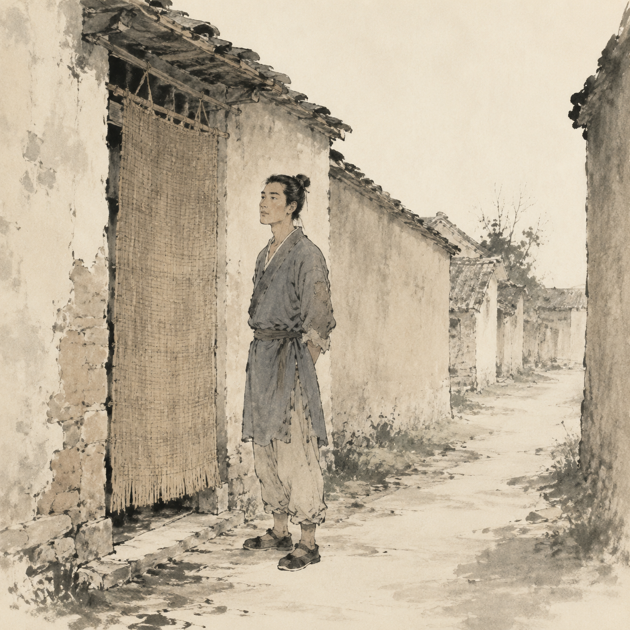 破席为门