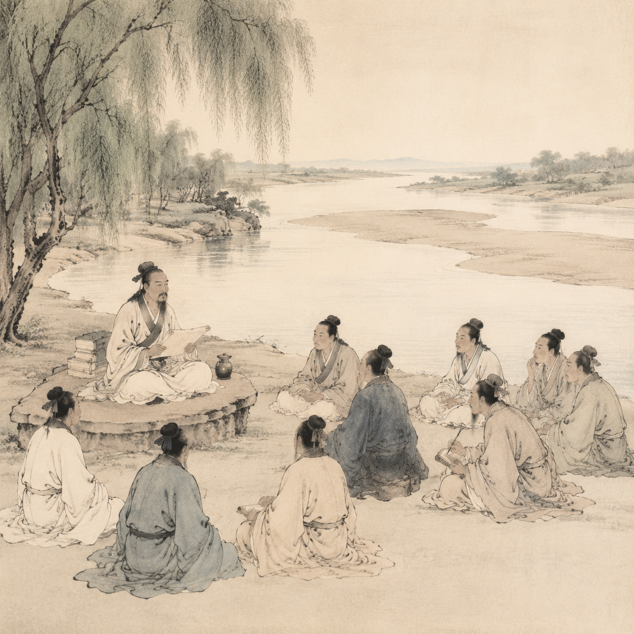 河汾讲学图