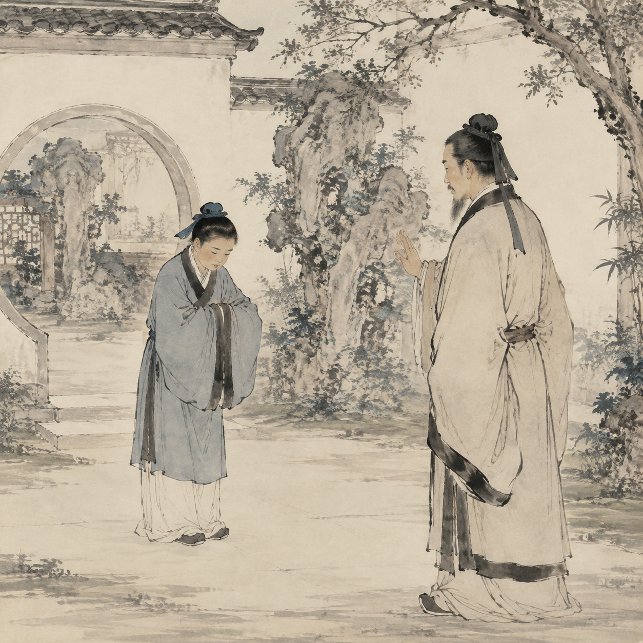 少年见父执