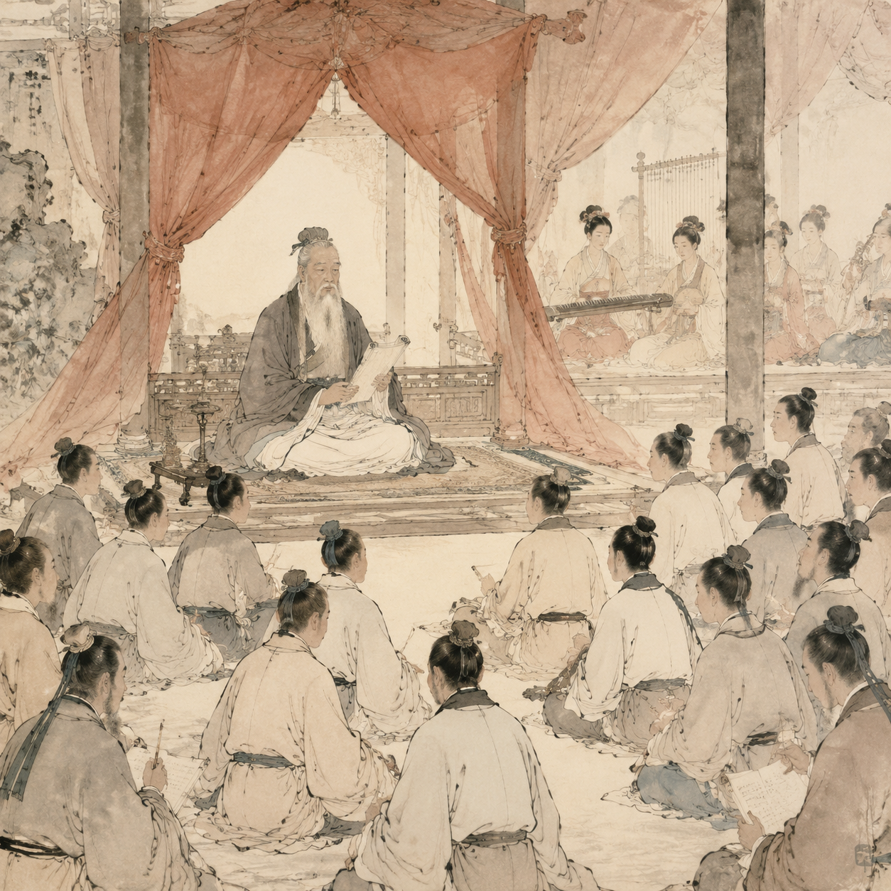 绛帐授徒图