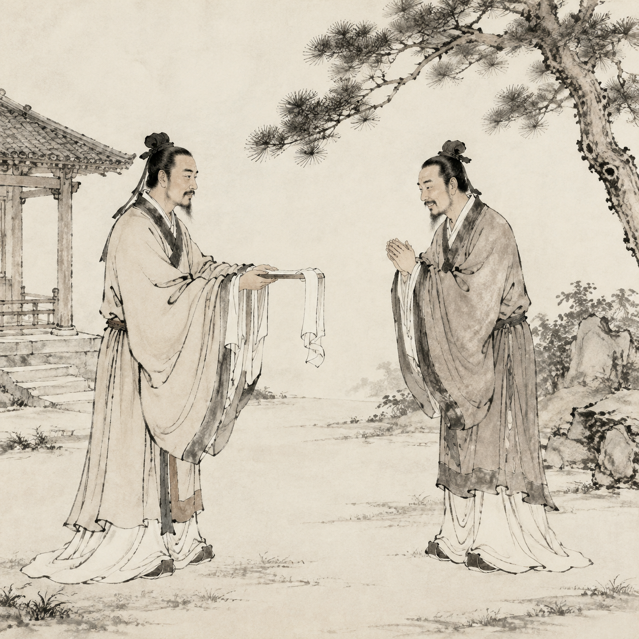 季札赠带子产赠衣