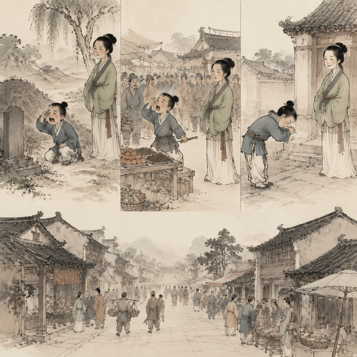 孟母三迁图