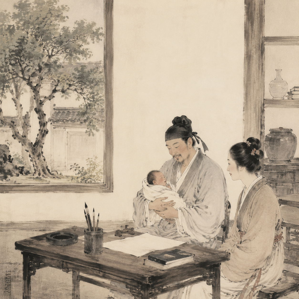 卢仝抱子命名