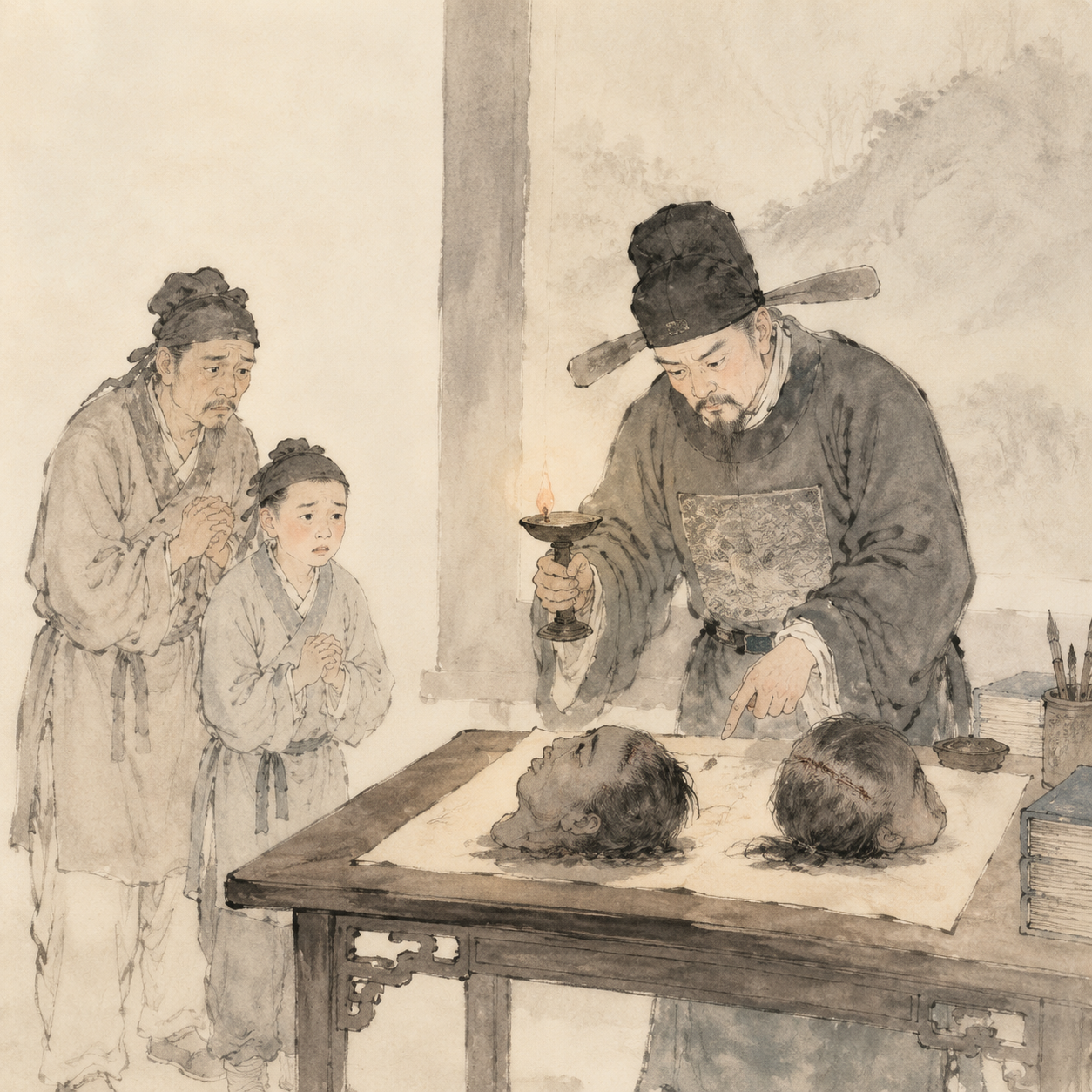 灯下验首