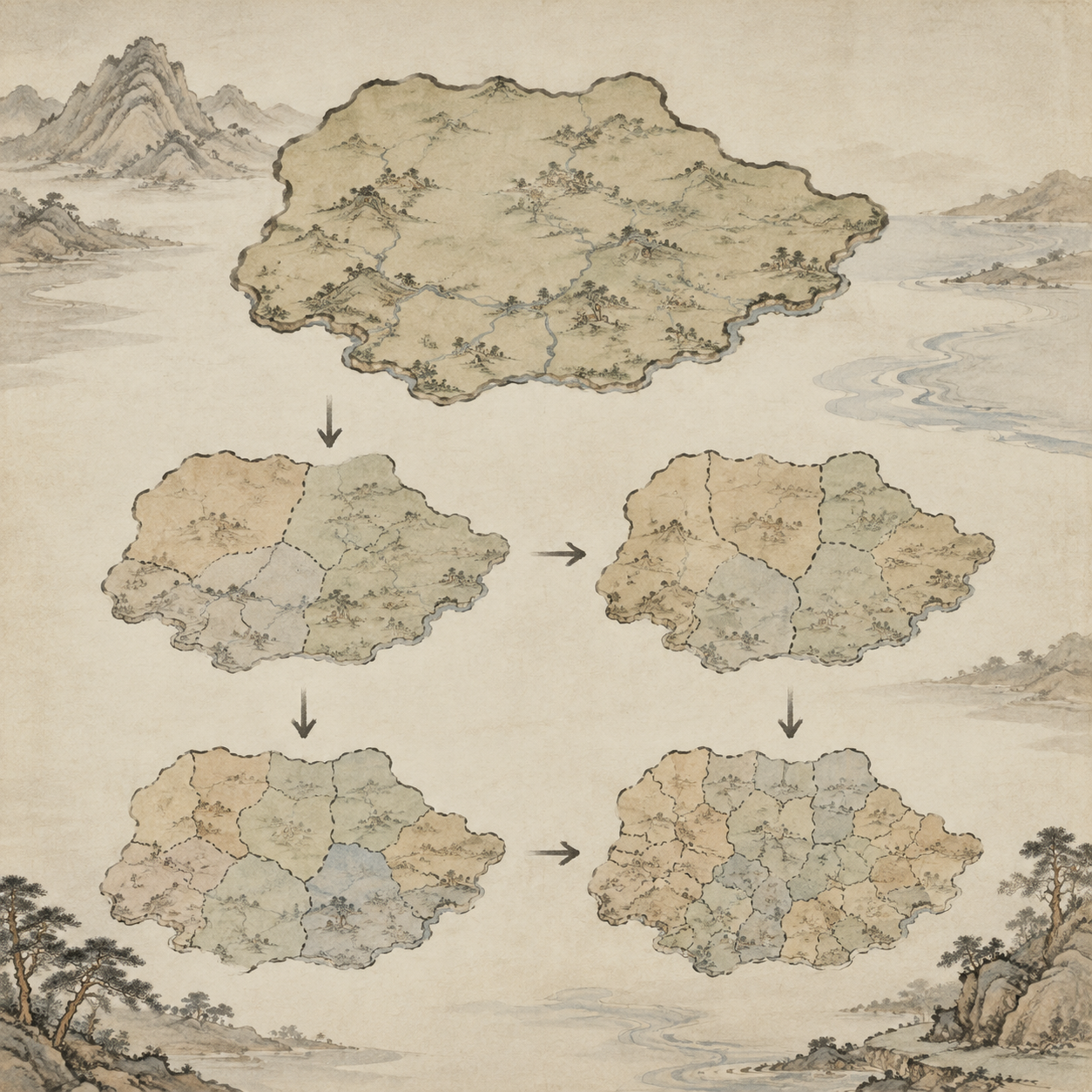 推恩令示意图