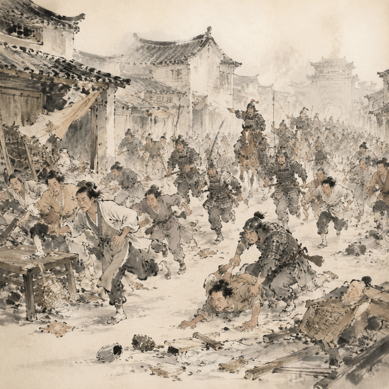 士兵抓捕市民