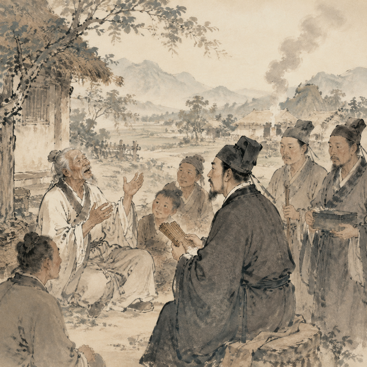 汉代乐府采诗图