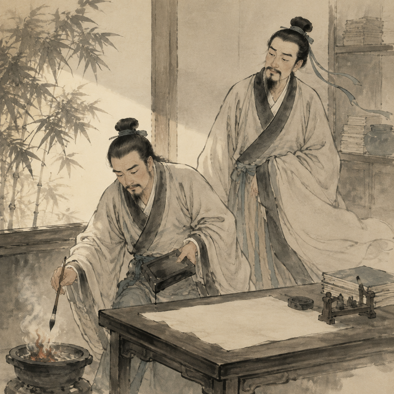 陆机焚笔砚
