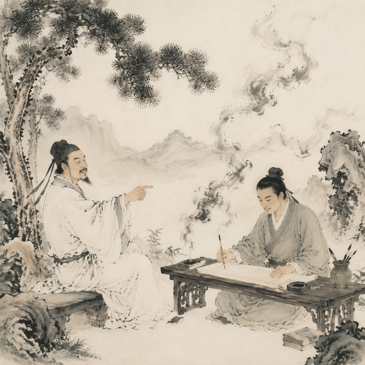 李白送弟图
