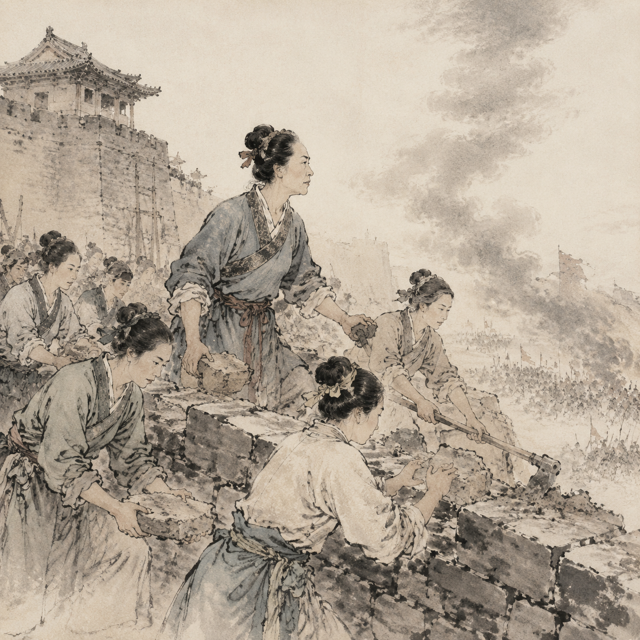 夫人城筑城图
