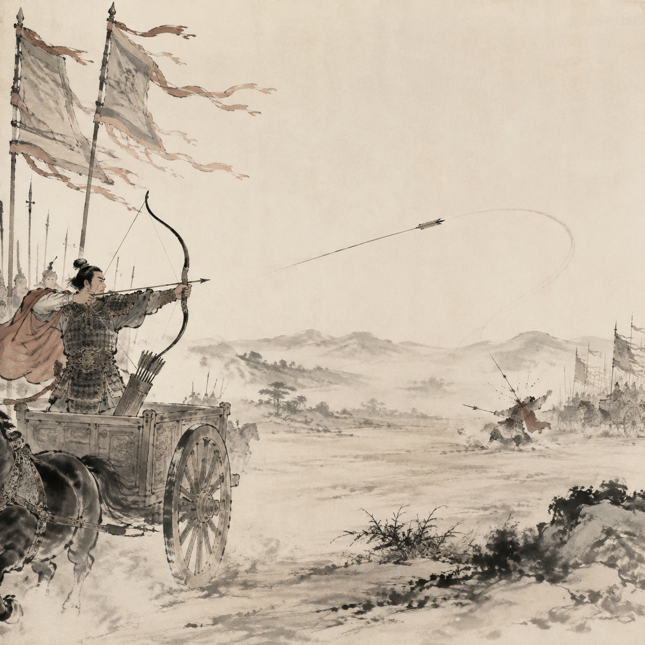鲁庄公射箭图