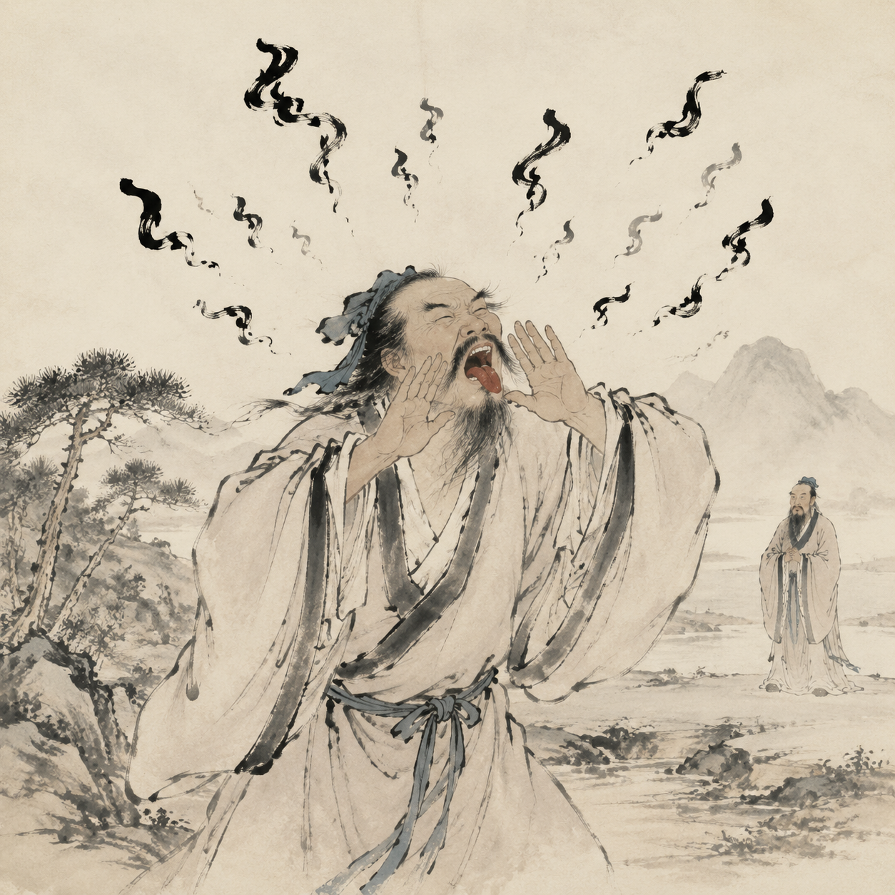 庄子鼓舌图