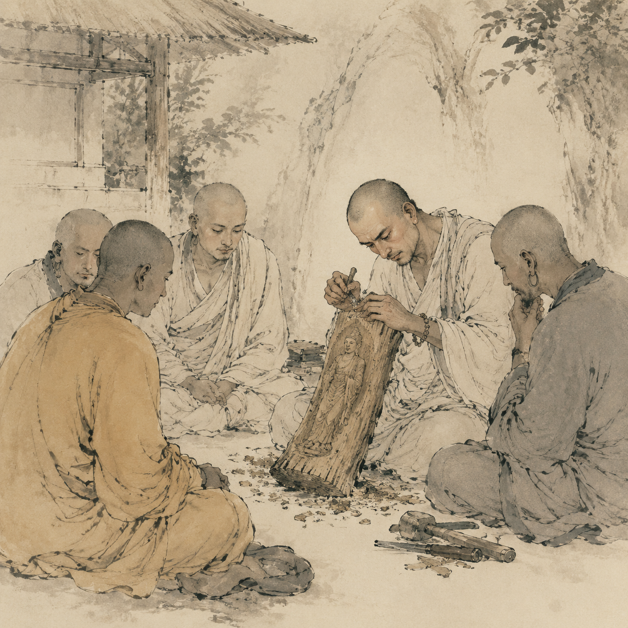 刻木为像
