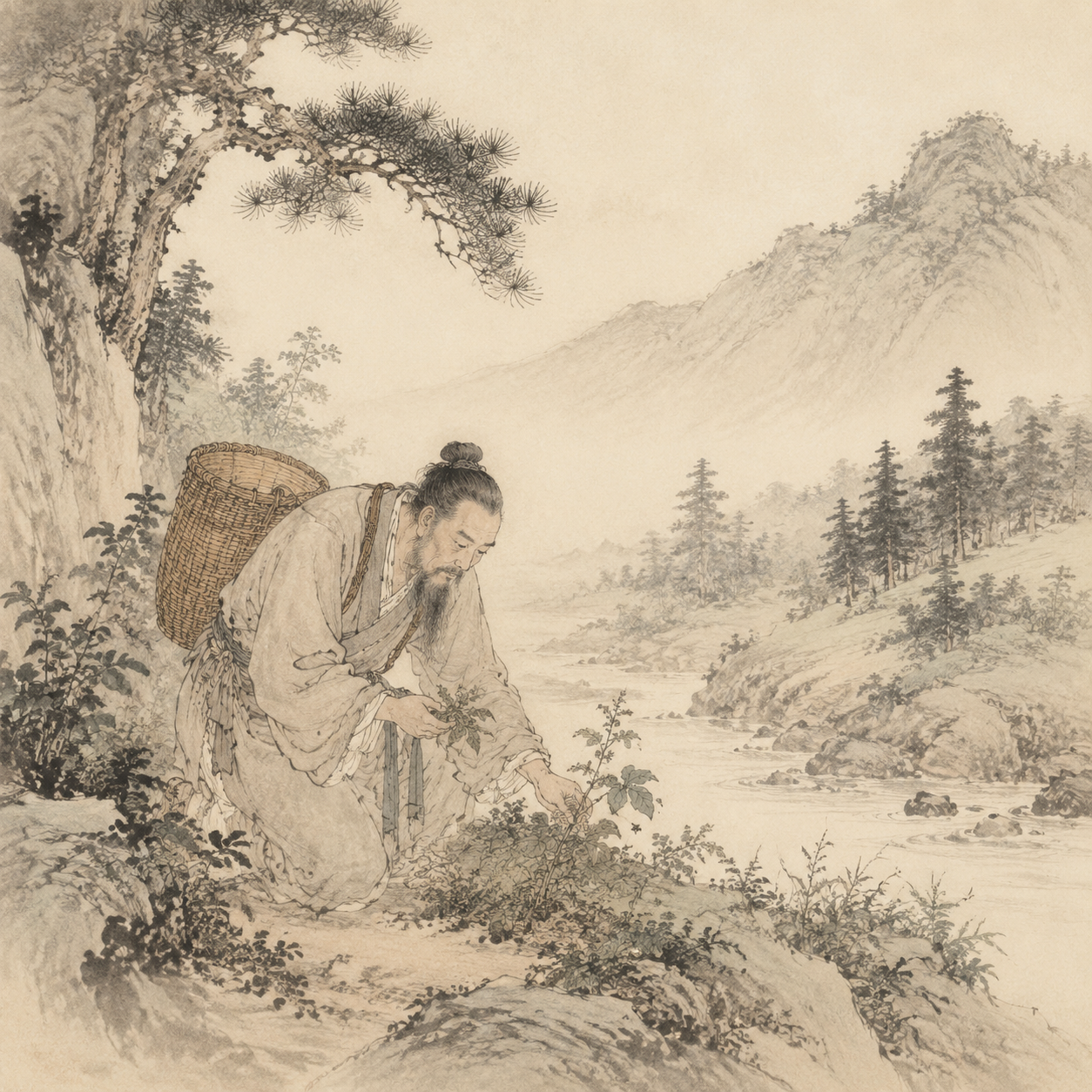 扁鹊采药图