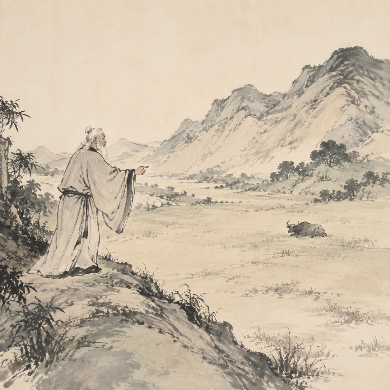 老人指点牛眠处
