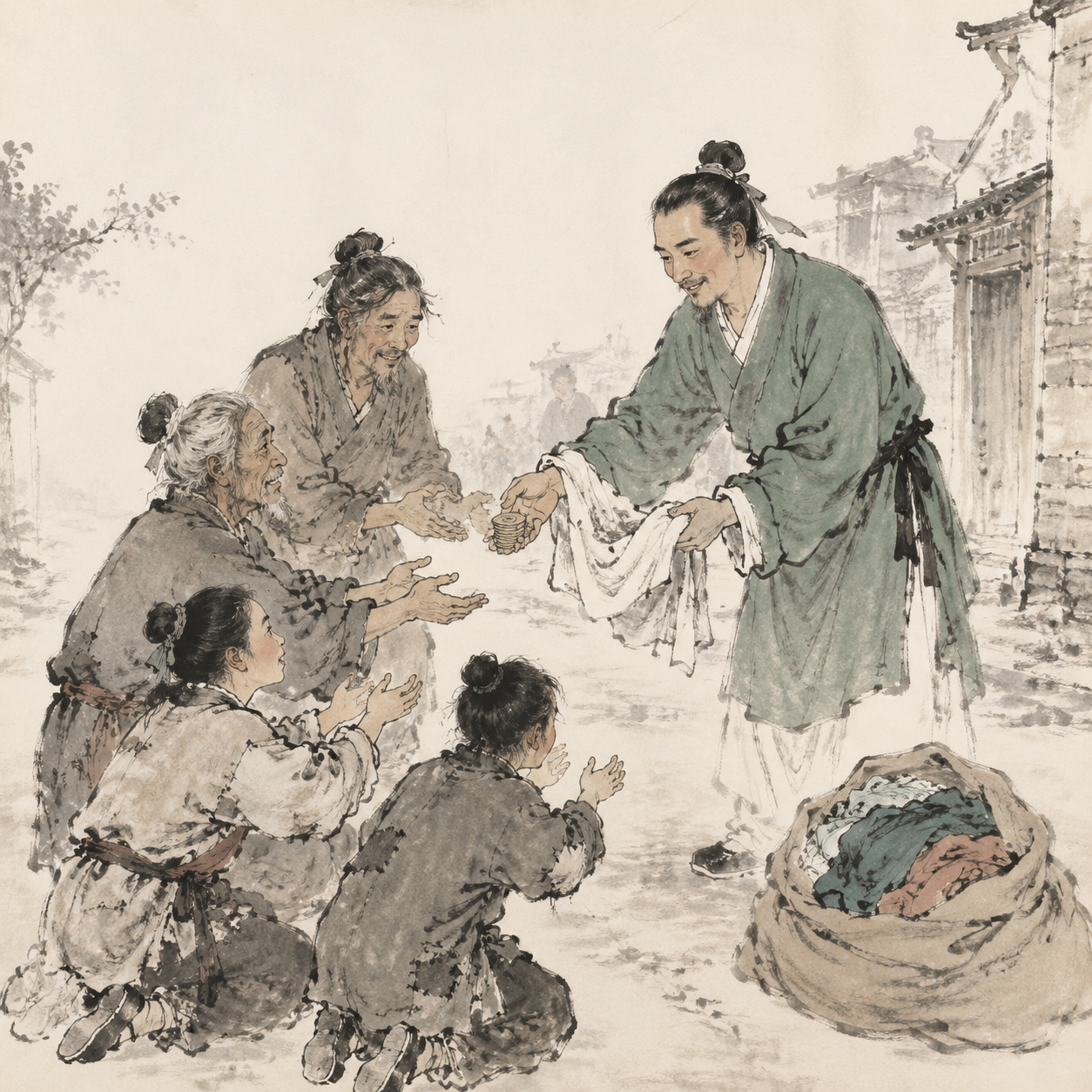谭峭分发钱物