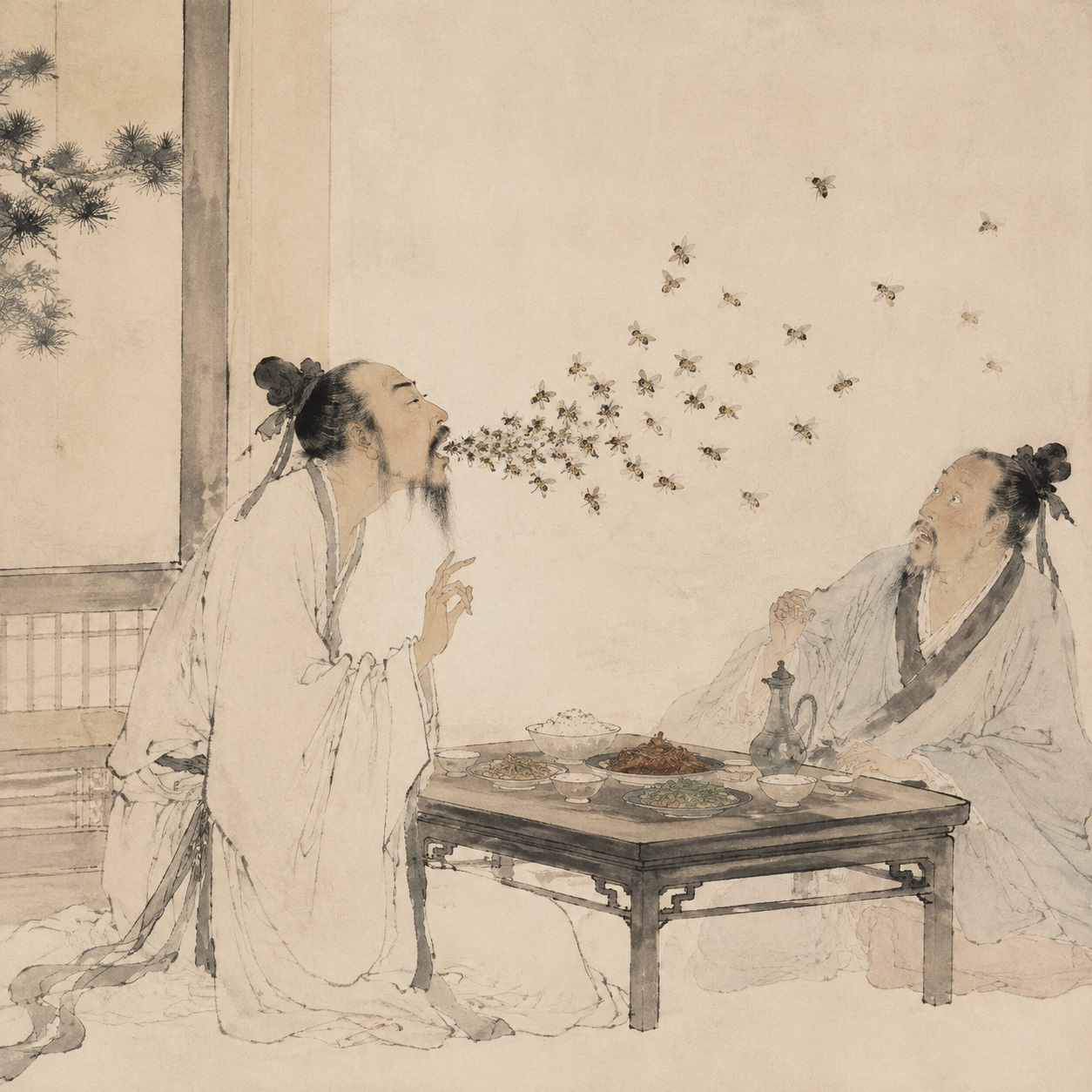 吐饭成蜂