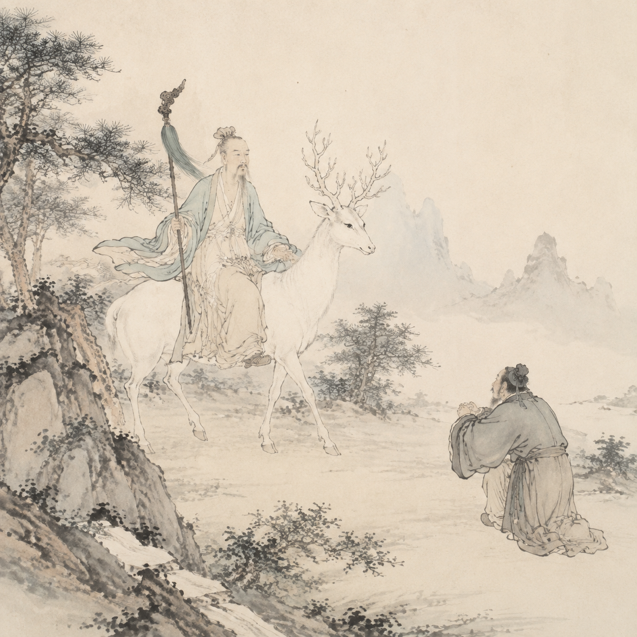 羡门子骑白鹿