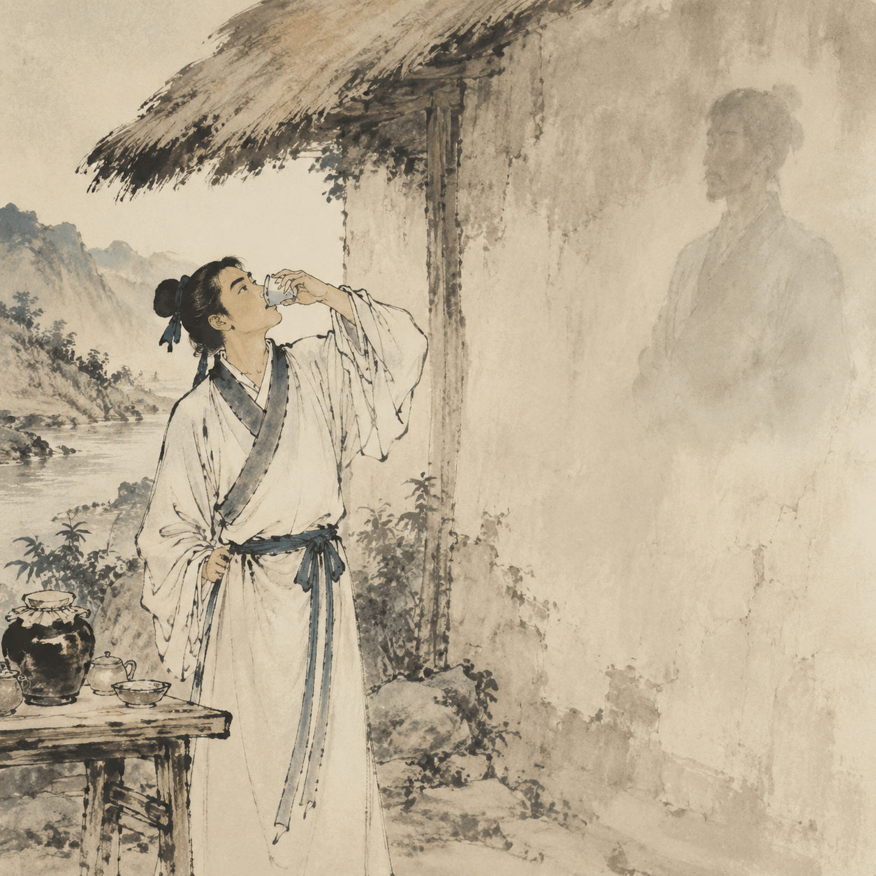 扁鹊饮药见垣