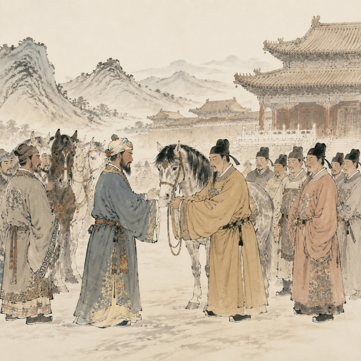 哈烈使者朝贡图