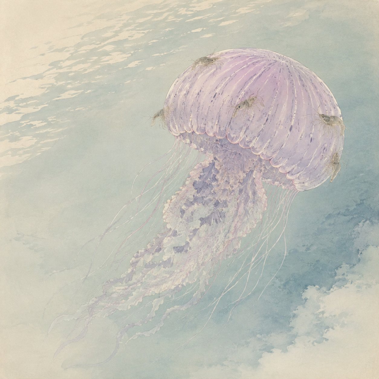 海蜇与虾共生