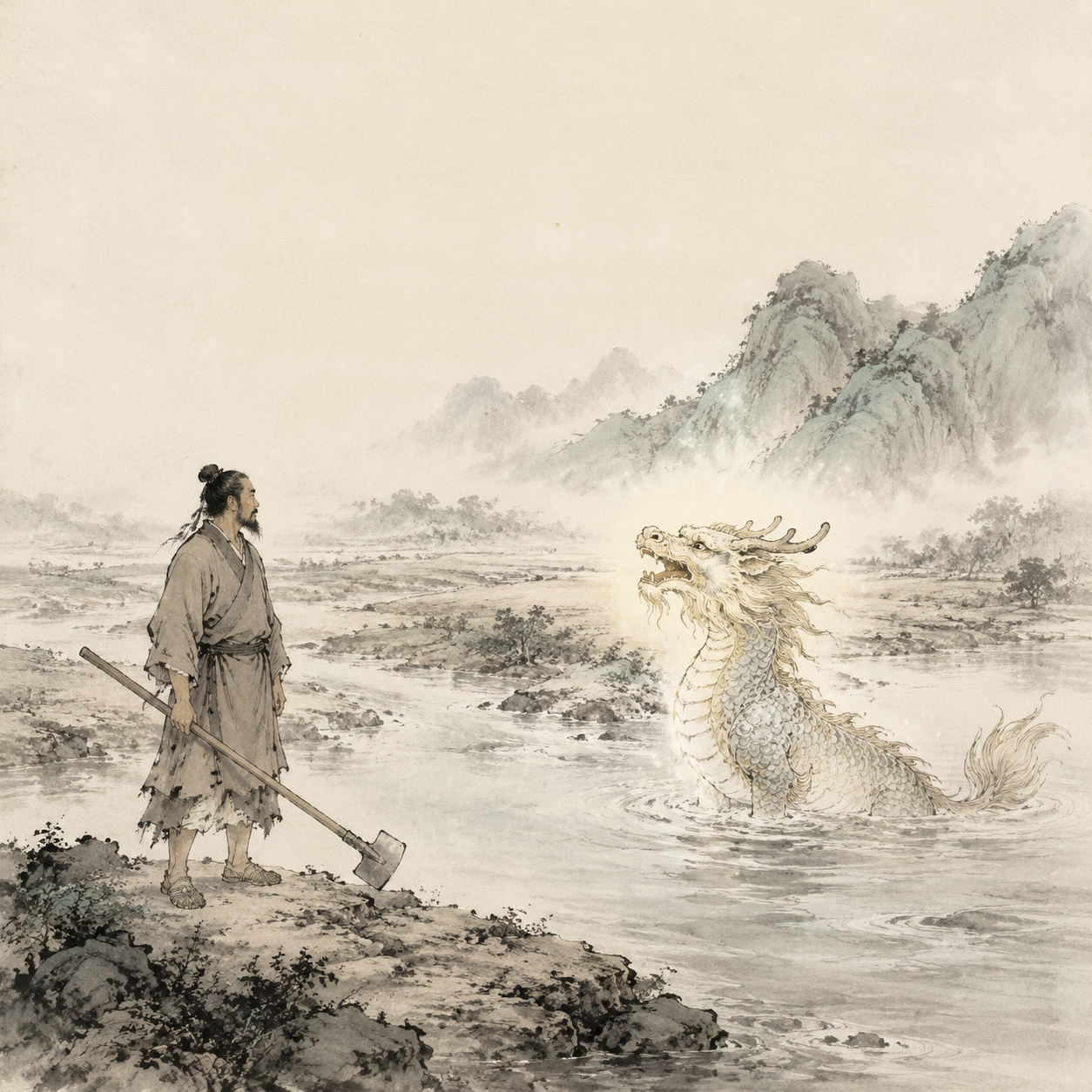 大禹治水遇神兽