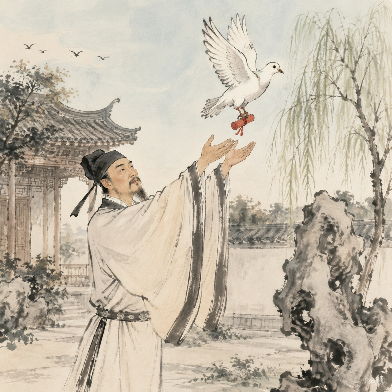 张九龄放飞信鸽