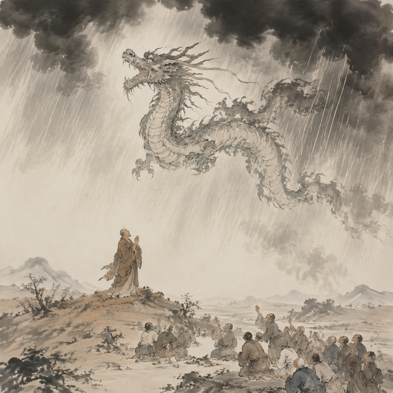 佛图澄咒龙祈雨