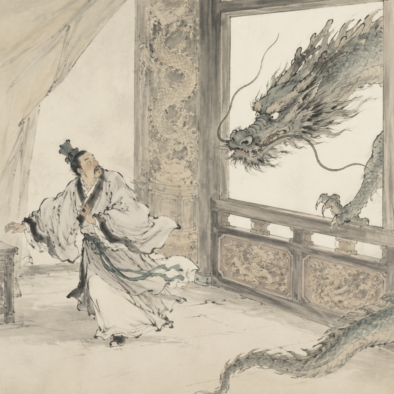 叶公见真龙惊吓而逃