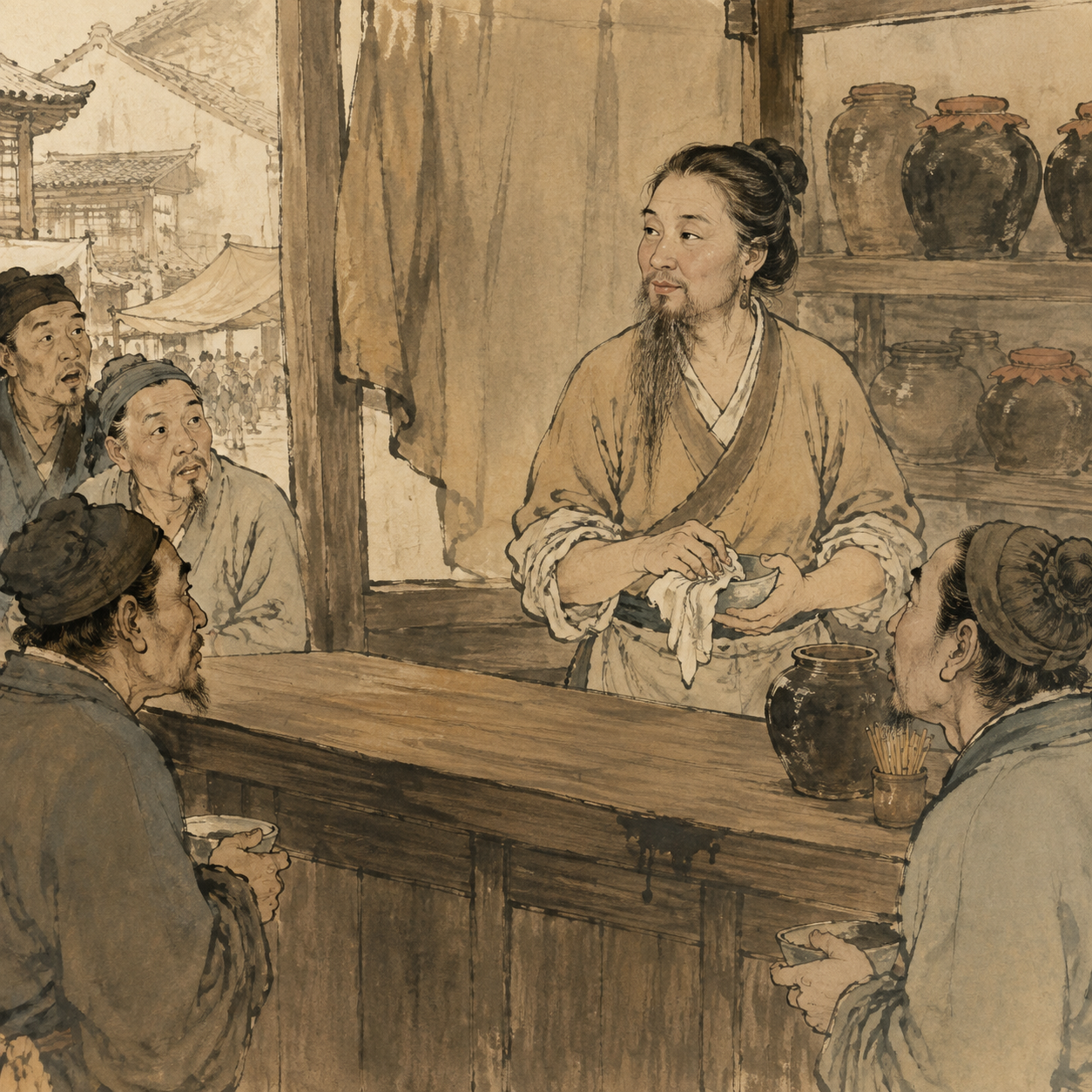 宋代酒肆中的长须妇人